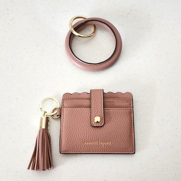 Nanette Lepore Faux Leather Credit Card Case with Ring Bracelet & Tassel - Picture 2 of 7